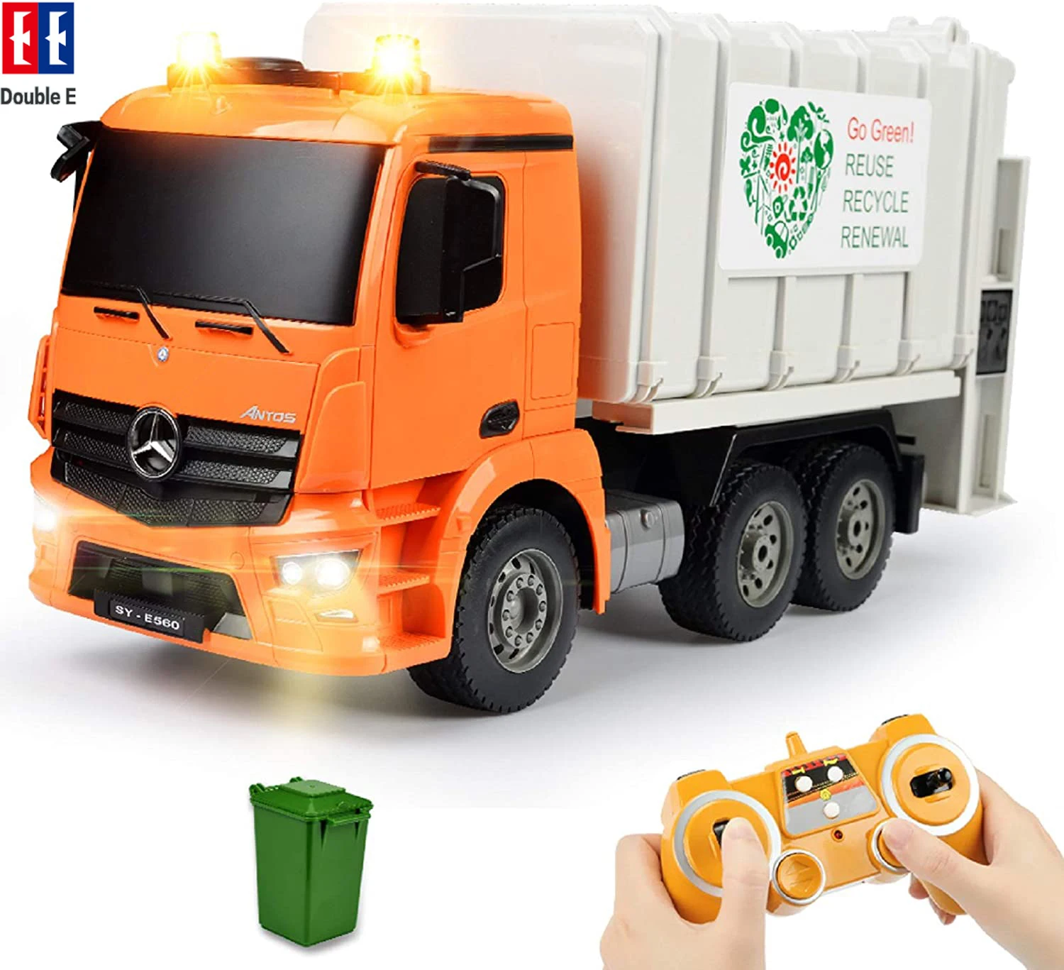 DOUBLE E E560 Remote Control Garbage Truck Electric Car Toy Set Engineering Vehicle Toys for Children Kid Boy Gifts