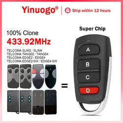 For TELCOMA EDGE 2 4 / SLIM 2 4 / TANG 02 04 EDGE2-SW EDGE4-SW Garage Door Remote Control 433MHz Fixed Code Hand Transmitter