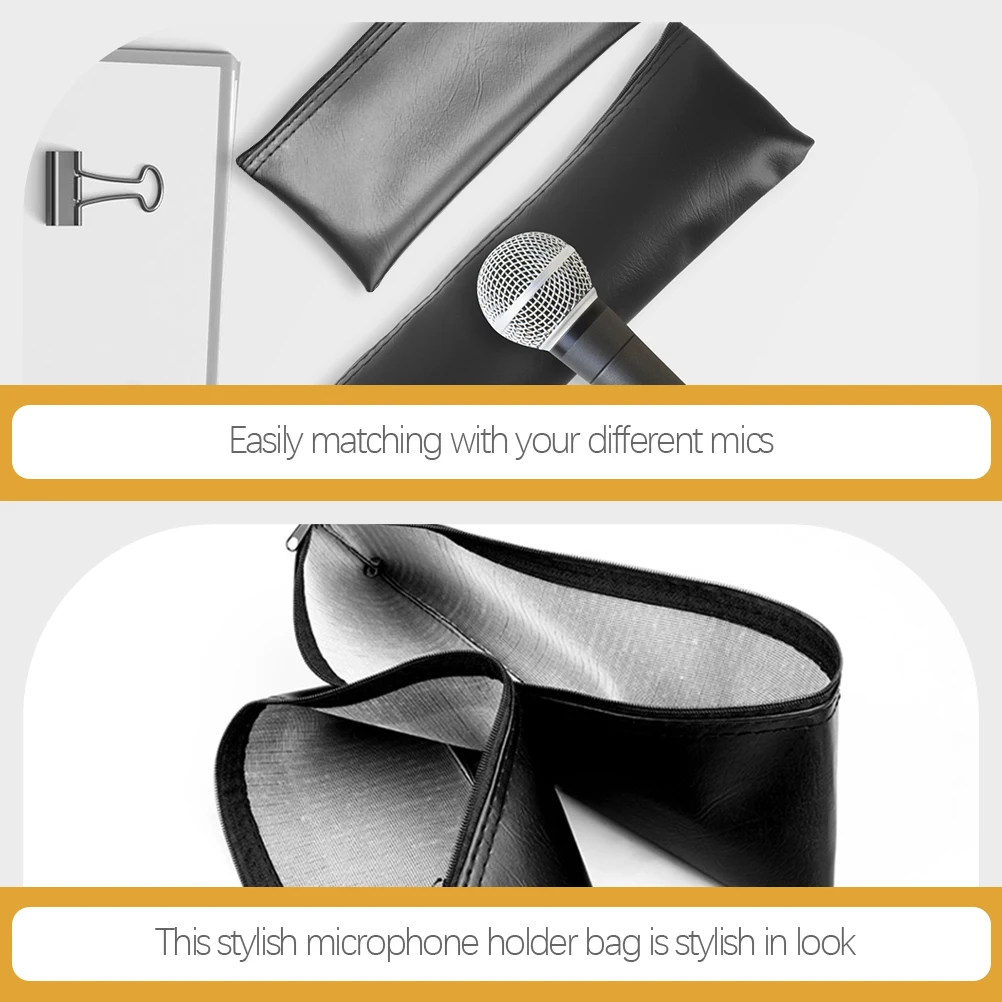 

4pcs Microphone Storage Bag Wear Resistant Carrier Protective Case Dustproof Portable Mic ganizer Travel Gym