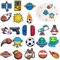 1Pcs Shoe Charms Rocket Garden Shoe Accessories PVC Sandals Decorations Buckle Boy Favorite Gifts