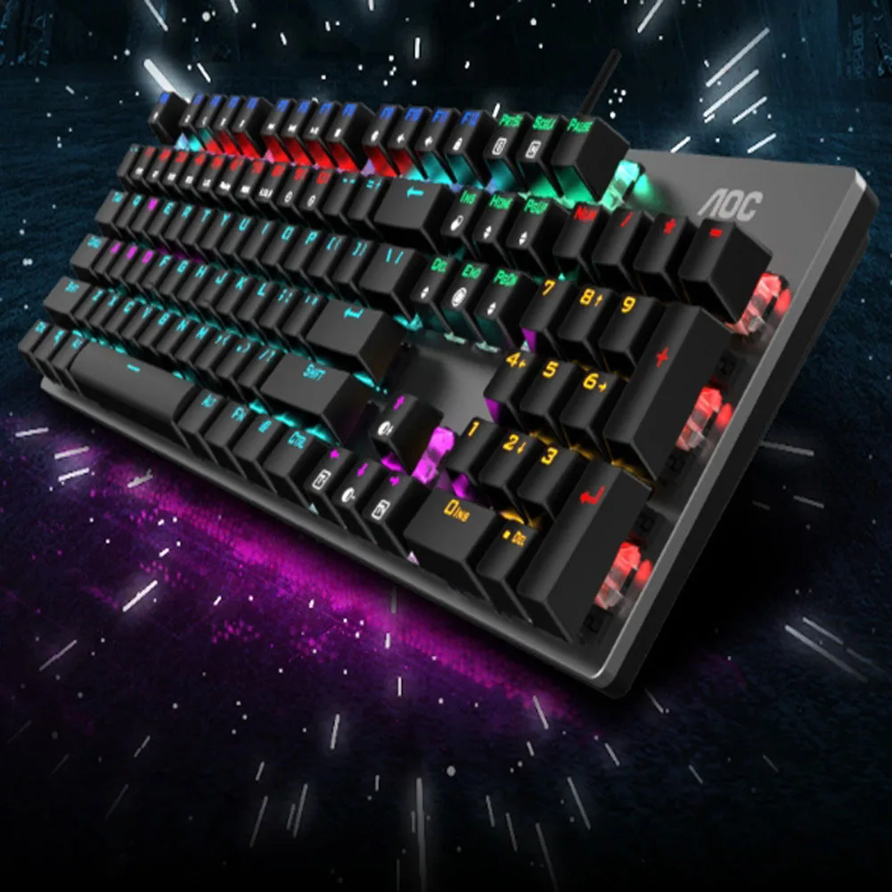 

1 Pc Ergonomically-designed 20-Light 104-Key USB Wire Mechanical Keyboard for Game & Office & Home