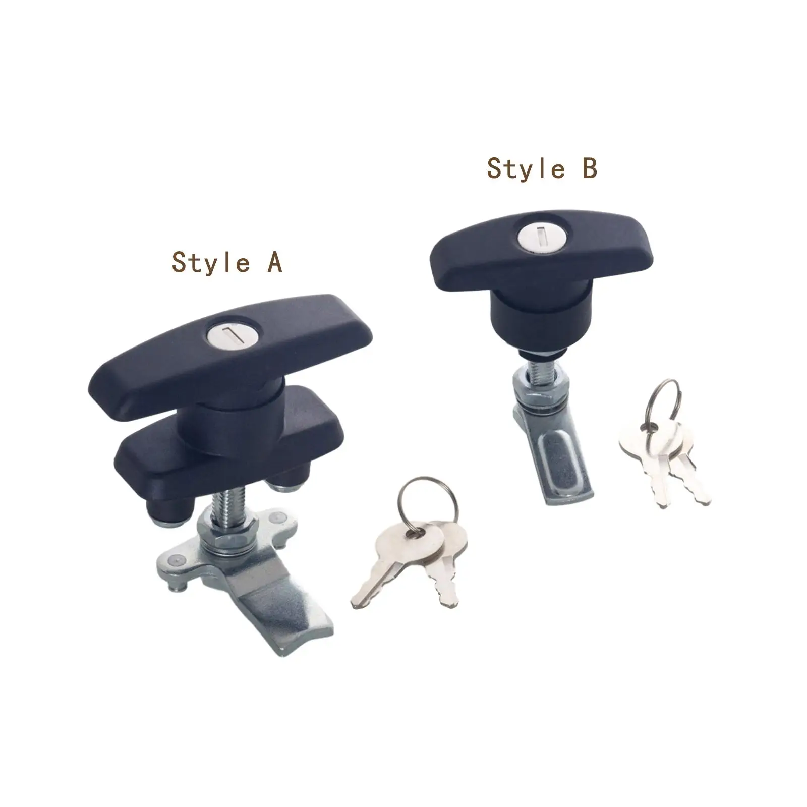 T Handle Door Lock Latch, Shed Door Lock with Keys, Heavy Duty Locking Latch for Trailer, Tool Case, Distribution Box