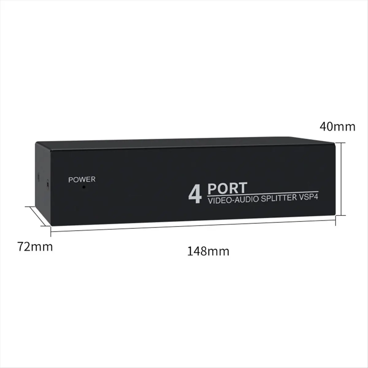AT42 4-Way AV Audio Splitter 1 in 4 Out Composite AV Splitter 1X4 Video Audio Splitter Distributor for DVD C- EU Plug