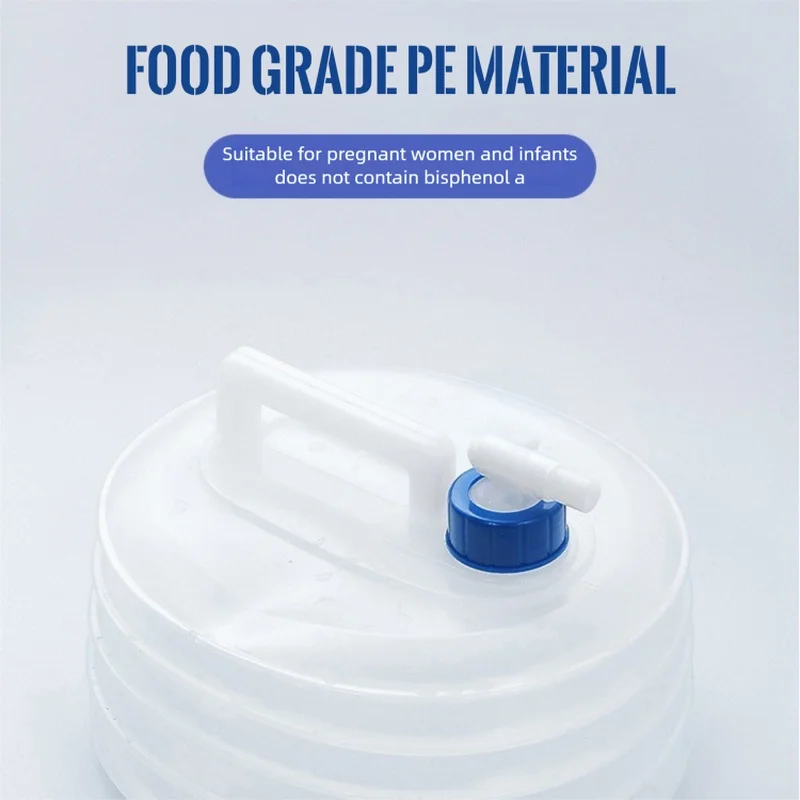 3/5/10/15L Outdoor Foldable Water Storage Bucket Portable Vehicle Mounted Water Tank with Faucet for Home Car Camping