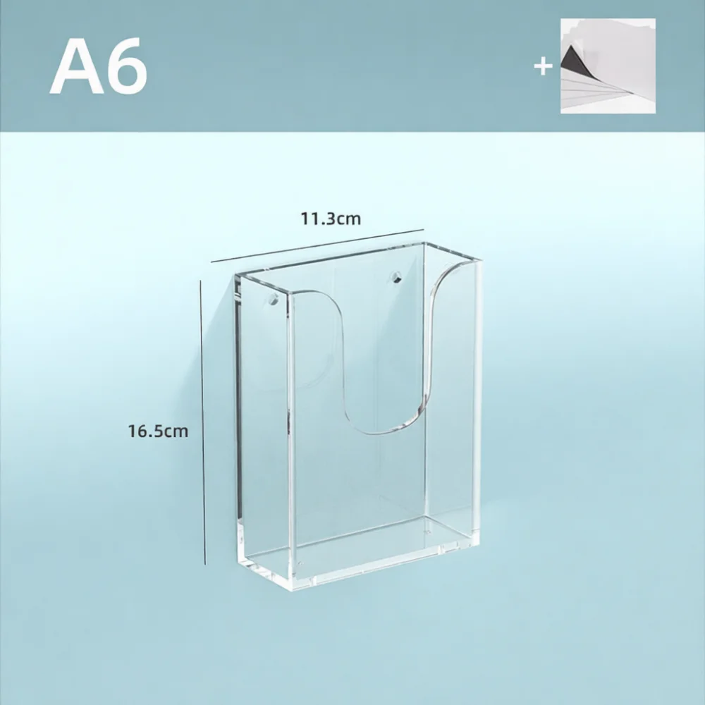 Modern Transparent Acrylic Wall Holder File Organizer Brochure Display Shelf For Office School Store Documentation Rack