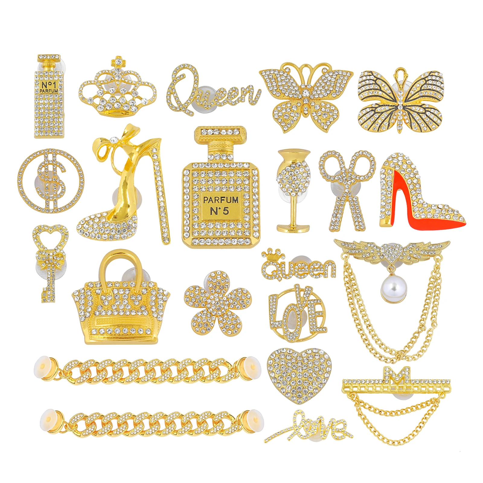 

22pcs Aolly Shoe Charms Set Accessories Decorations Croc Jibz Buckle for DIY X-mas Gift CBC148