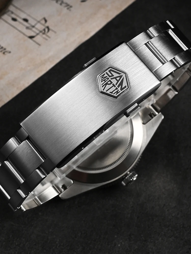 San Martin 2025 39mm Bidirectional Aluminum Bezel NH34 GMT Luxury Watch 3H Date Automatic Mechanical Sapphire Waterproof SN0109
