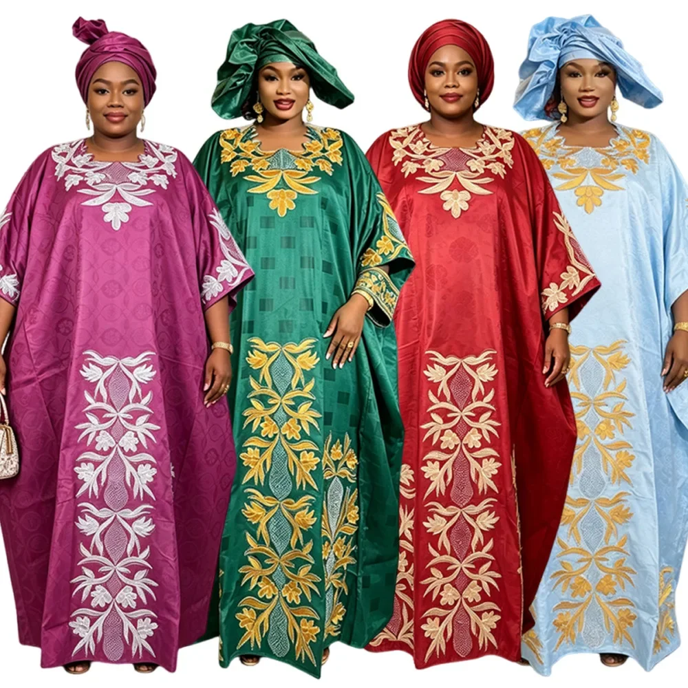 2027 Plus Size African Clothes for Women Dashiki Ankara Embroidery Kaftan Boubou Robe Bazin Design Wedding Party Dresses