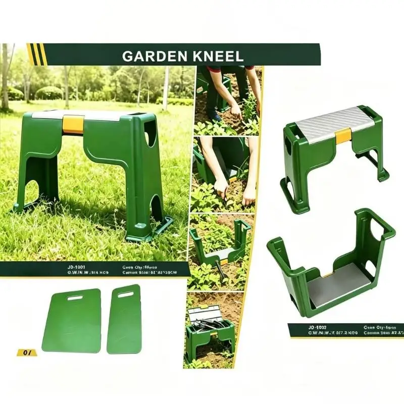 Portable Garden Stool with Storage, Plastic Garden with Carry Handles for Weeding, Repotting, Balcony Planting and D2RD