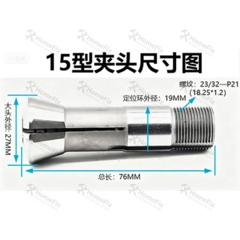 YB15 Type Automatic Lathe Thread Collet 1.0-15mm Round Hexagon Square Hole 15 Outer Teeth Spring Colle