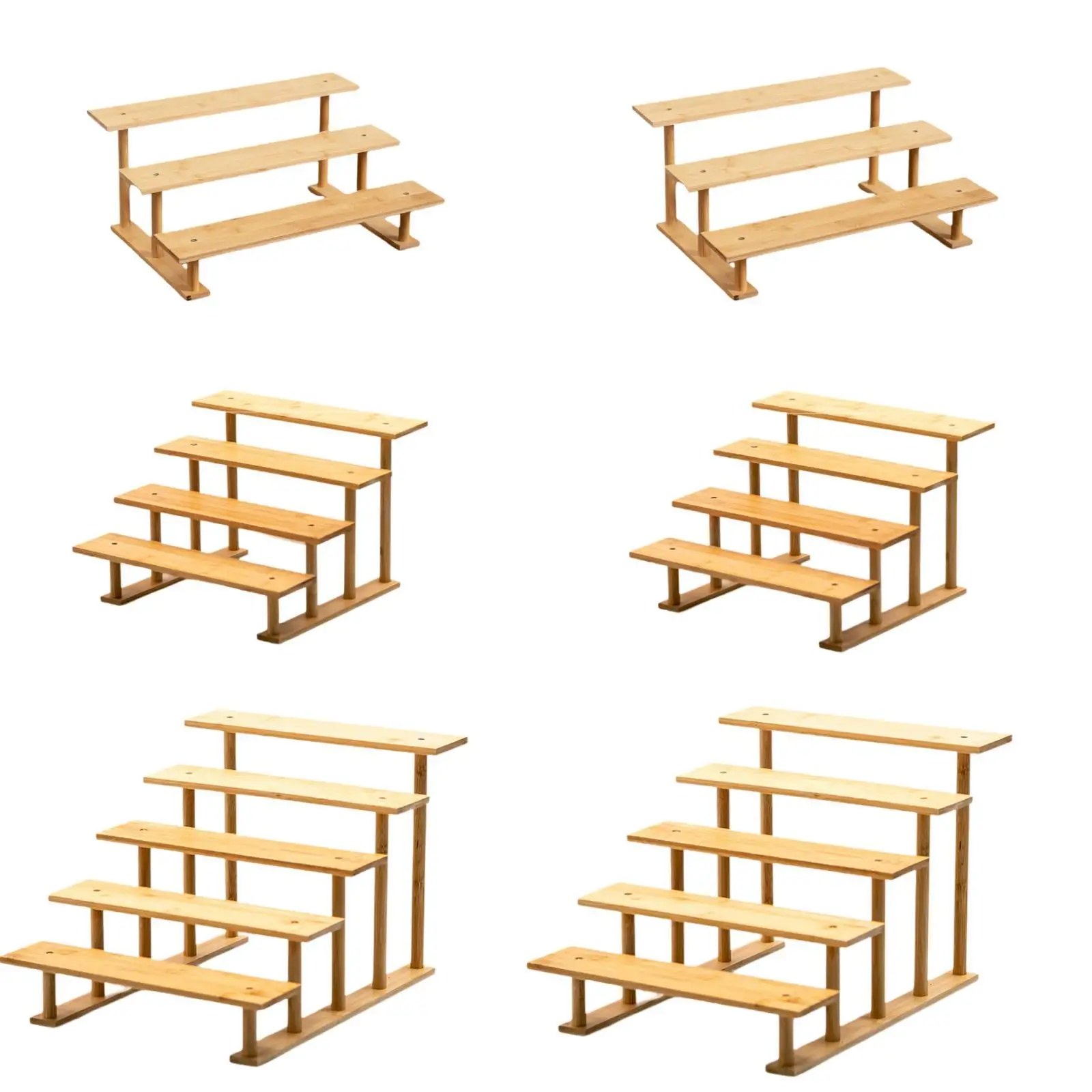 Wooden Jewelry Display Riser Stand Shelf Organizer for Perfume Earring Necklace Showcase Decorative Figurines Desk Tabletop - view 3