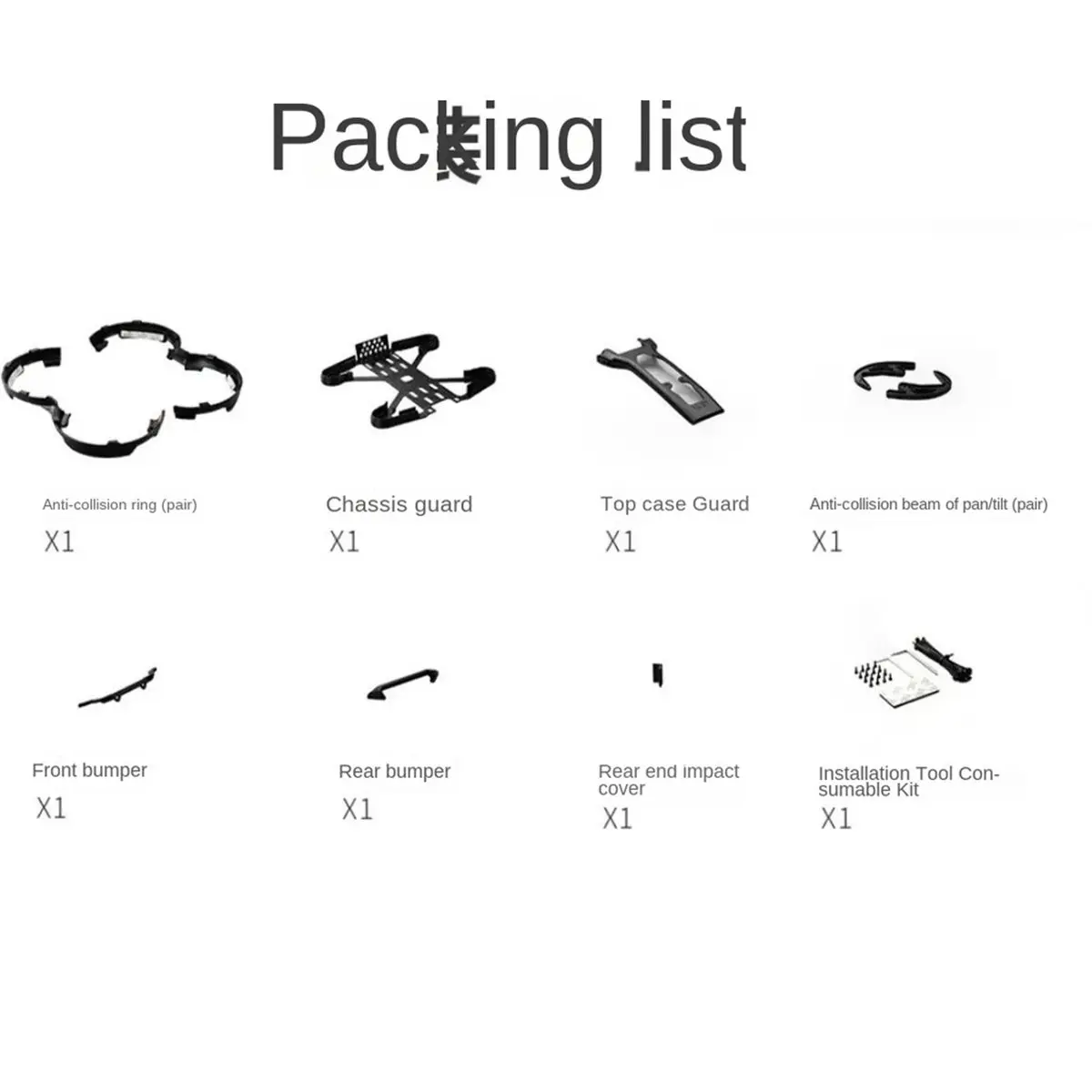 A003 For Avata 2 Full Protection, 360° Anti-Collision Bumper Ring, Gimbal Guard, Chassis & Top Cover,Complete Drone Armor