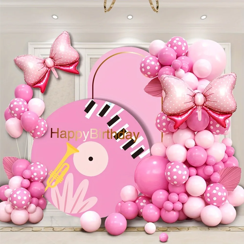 100PCS Pink Bow Balloon Wreath Kit, Valentine's Day, Wedding, Birthday, Anniversary, Graduation, Indoor and Outdoor Decoration