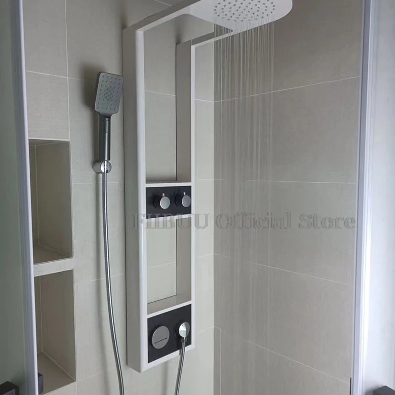 Shower System Shower Head With Double-Layer Storage Niche For Bathroom Constant Temperature Dual Control Integrated Shower Set