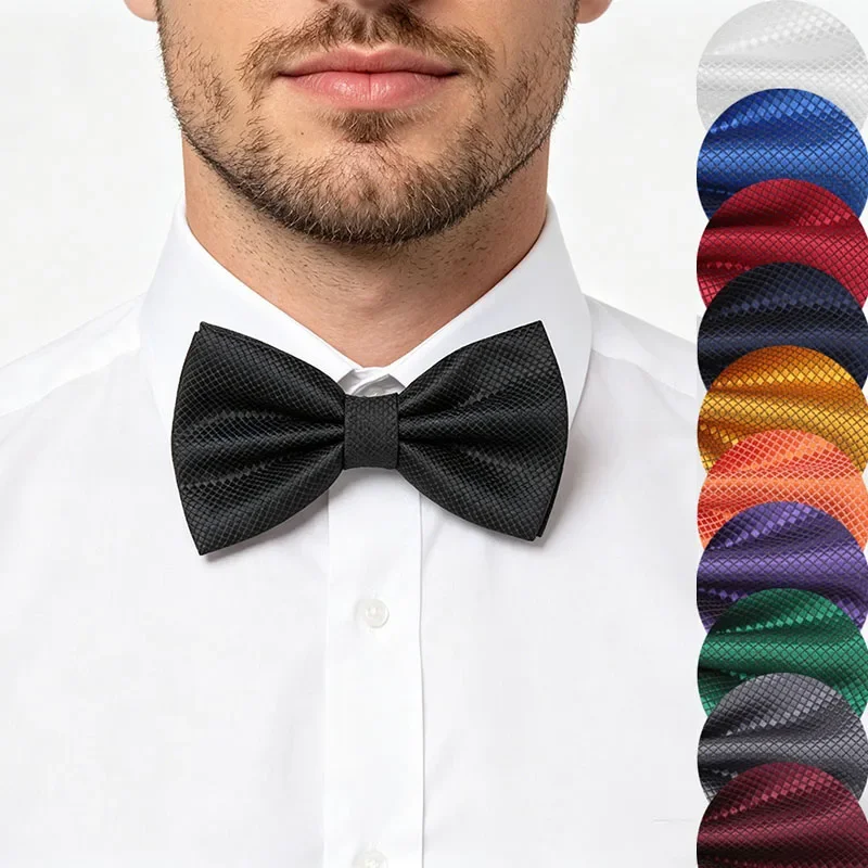 For Man Classic Pretied Men's Bow Tie Adjustable Butterfly Neckties Solid Plaid Bowtie Wedding Party Boy Girl Bowknot