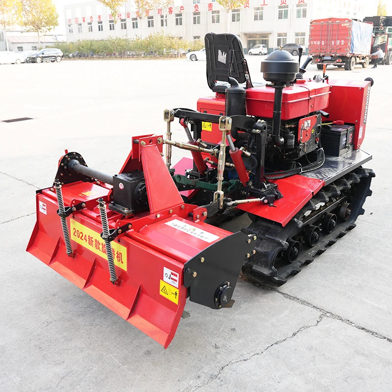 Agricultural Small Dual-Purpose Rotary Tiller  Crawler Micro-Tiller for Farm Cultivator