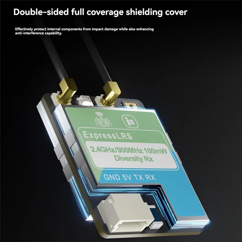 

ELRS Dualband Receiver 2.4G/900M 100Mw Diversity RX Dual 70Mm Antenna For Long Range Freestyle Drone Parts