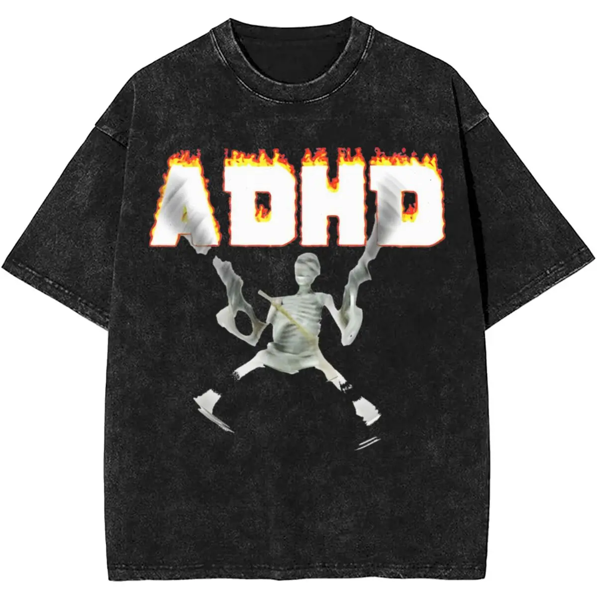 

Printed Funny ADHD Skeleton Meme Shirt Accessories for Men Women Tee Shirts Street T-shirts