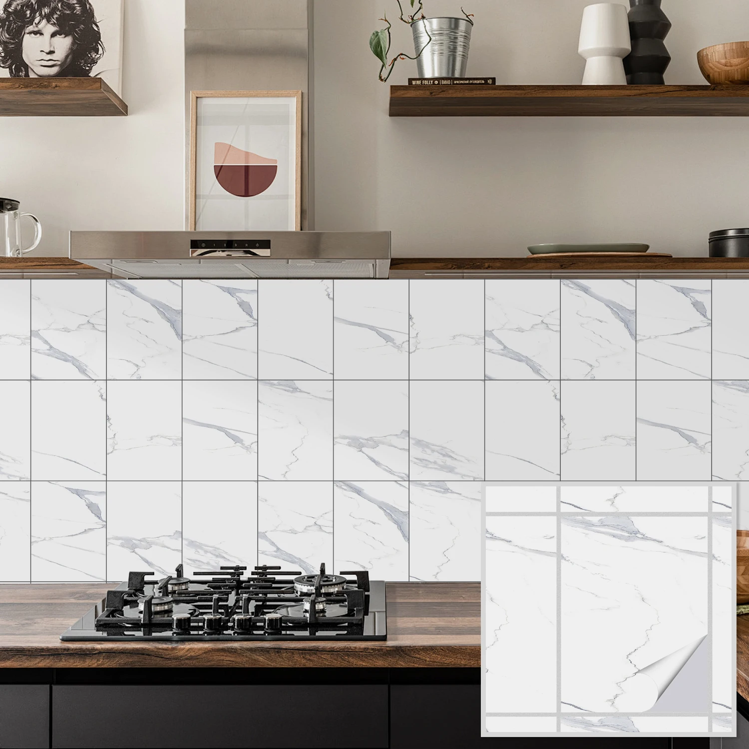 

Самоклеящаяся наклейка на стену из ПВХ под мрамор, наклейка на керамическую плитку, водонепроницаемая наклейка для ванной комнаты, наклейка для пола, декор для кухни и дома