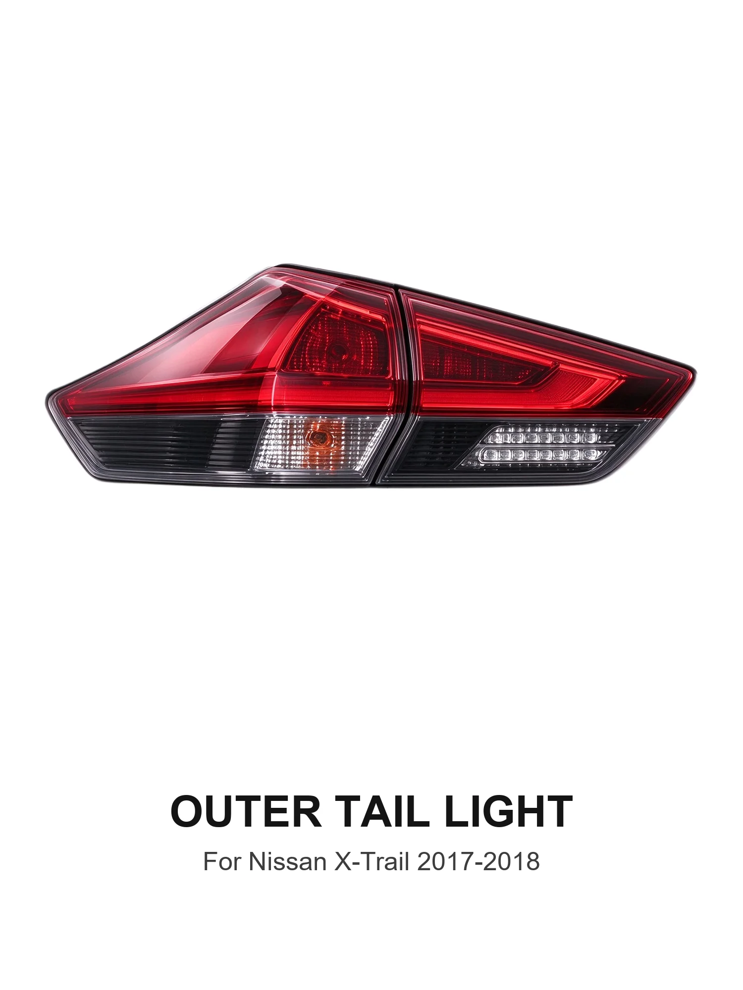 Tail Light for Nissan X-Trail 2017-2018, Rear Outer Lamp Assembly, Direct Replacement, Left or Right