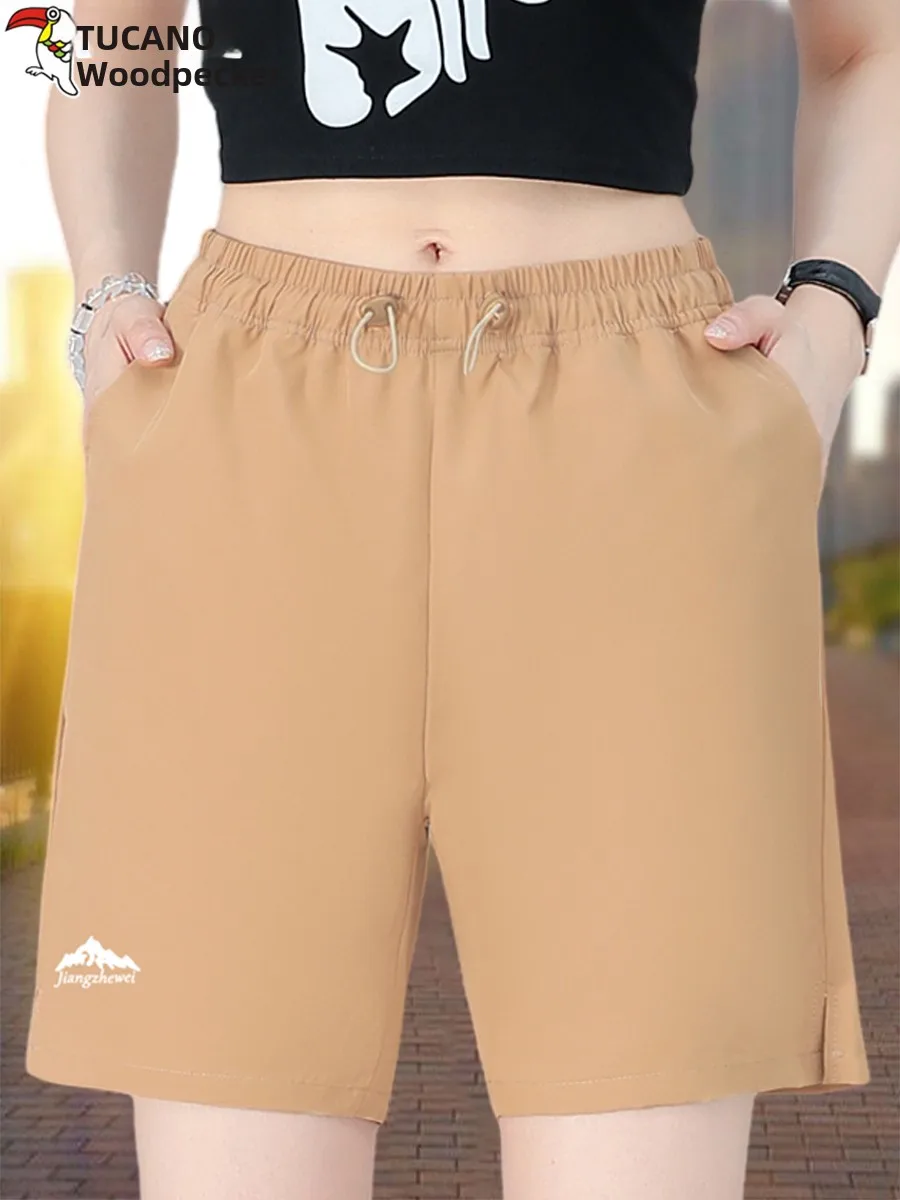 TUCANO Damen Qui Dry Sport Orts Dünne Fünfviertel-Länge, lockere Passform, Sommer-Freizeithose, gerades Bein, l-Taille