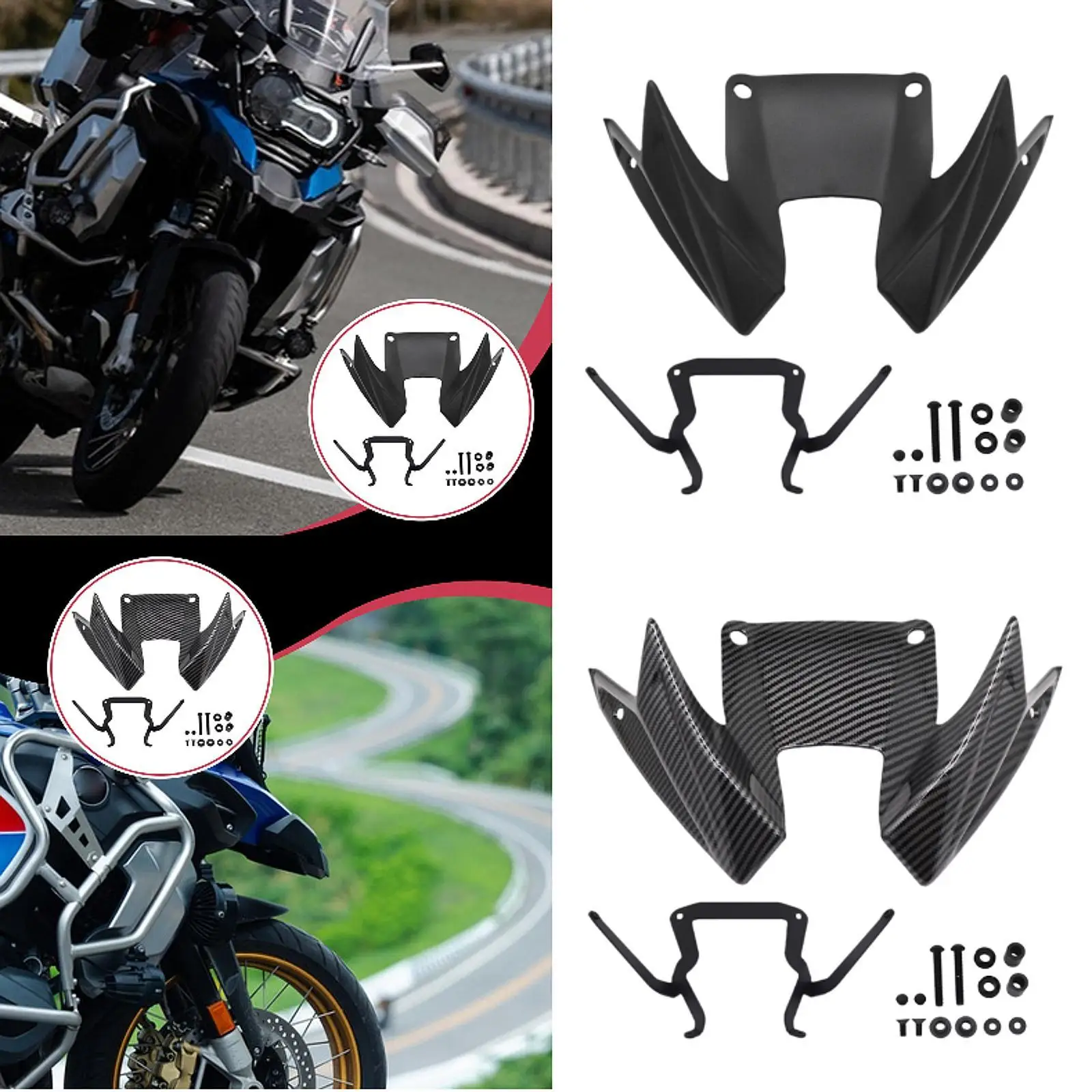 Motorcycle Front Spoilers Aerodynamic Wing Deflector ABS Fairing Body Frame Kit for Honda CB 500 Hornet 2024