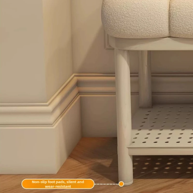 Eingangstür, Schuhwechselhocker, sitzender Schuhschrank, leichter Luxus, kreatives Ankleidezimmer, Schuhwechselhocker mit langen Streifen