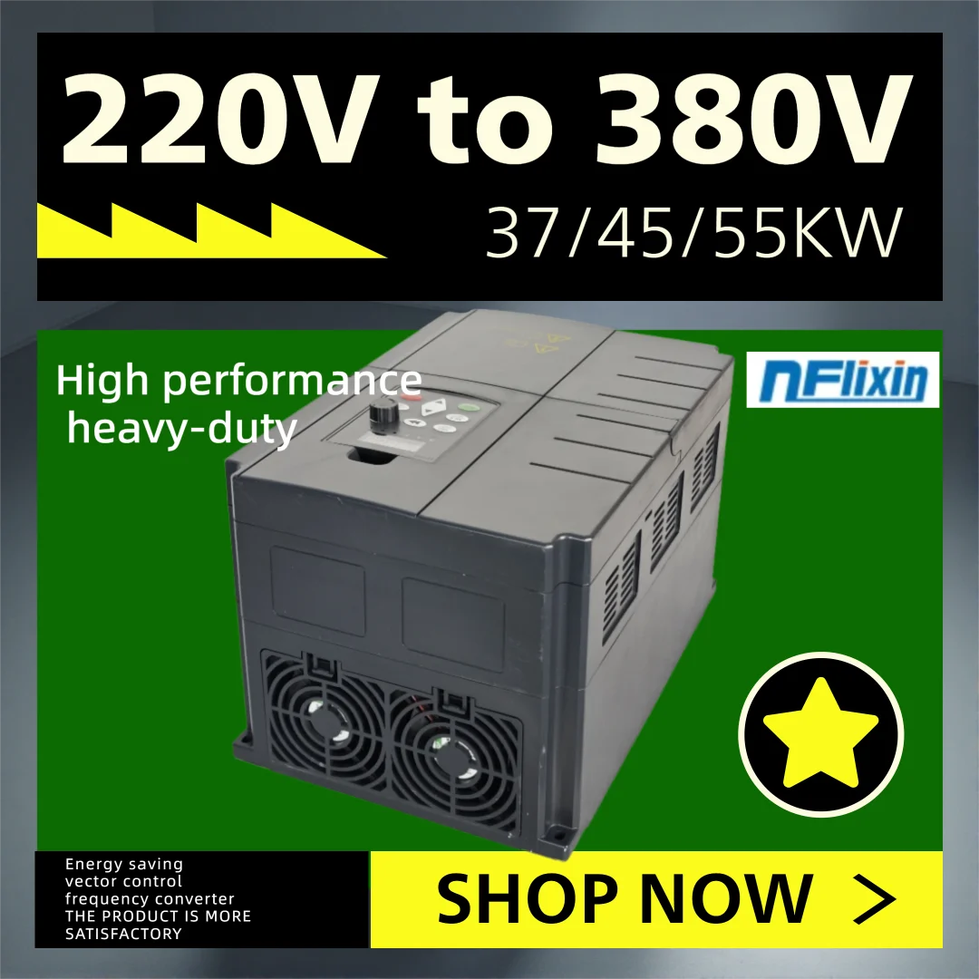 37kw/45kw/55kw 50/60hz Single Phase 220V Acto 3 Phase 380V / 415V AC Frequency Converter Inverter for Motor Speed Control