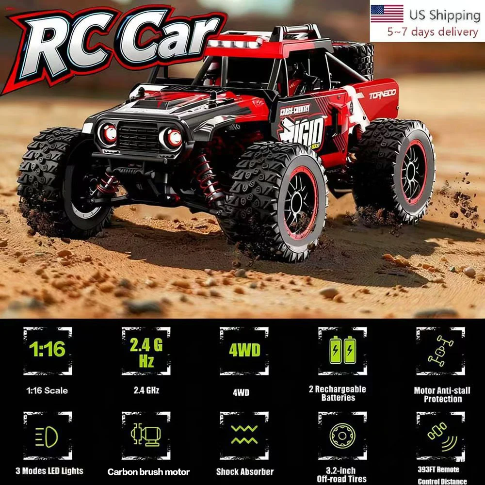 

C8805 1:16 Высокоскоростной 2,4G гоночный дрифтовый автомобиль - 70 КPH 4-колесный привод Красный внедорожный автомобиль с дистанционным управлением Грузовик Игрушки Подарки Мальчики Взрослые