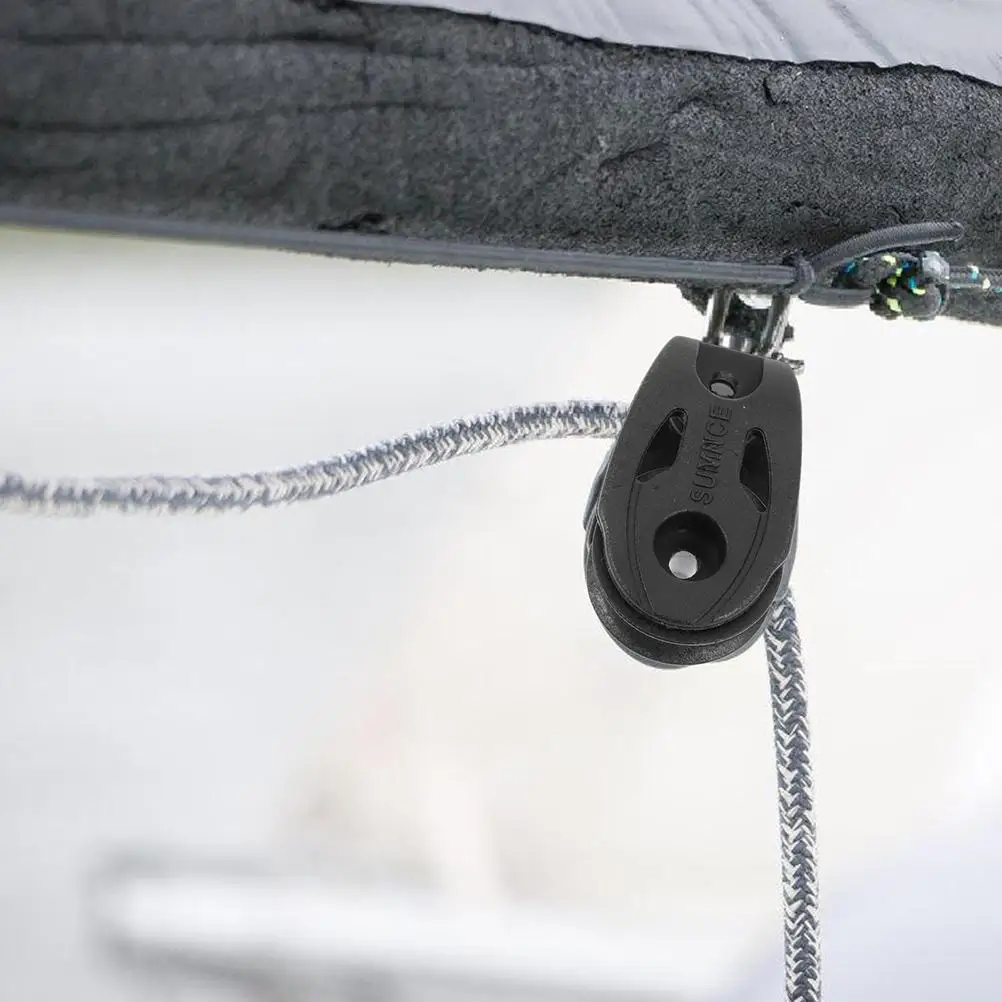 2Pcs Single Swivel Pulley High Strength Nylon Sailboat Kayak Rotary Bearing Water Line Accessory Easy Use Lifting System