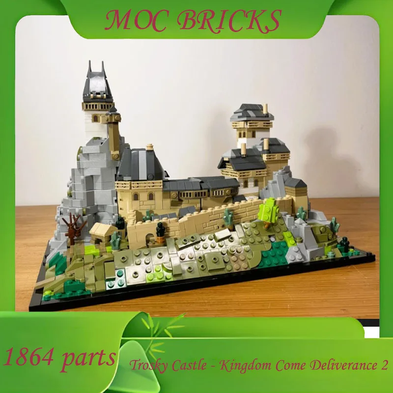 

Пользовательские 1864 шт. MOC Trosky Castle-Kingdom Come Deliverance Средневековый замок Модель DIY Набор игрушек Технология Праздничные подарки на день рождения
