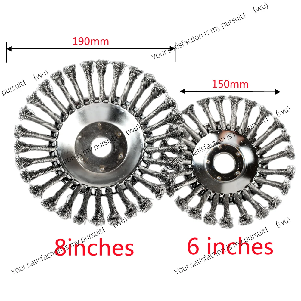 Upgrade 6/8 inch weeding brush cutting head, wire wheel brush durable repurchase high