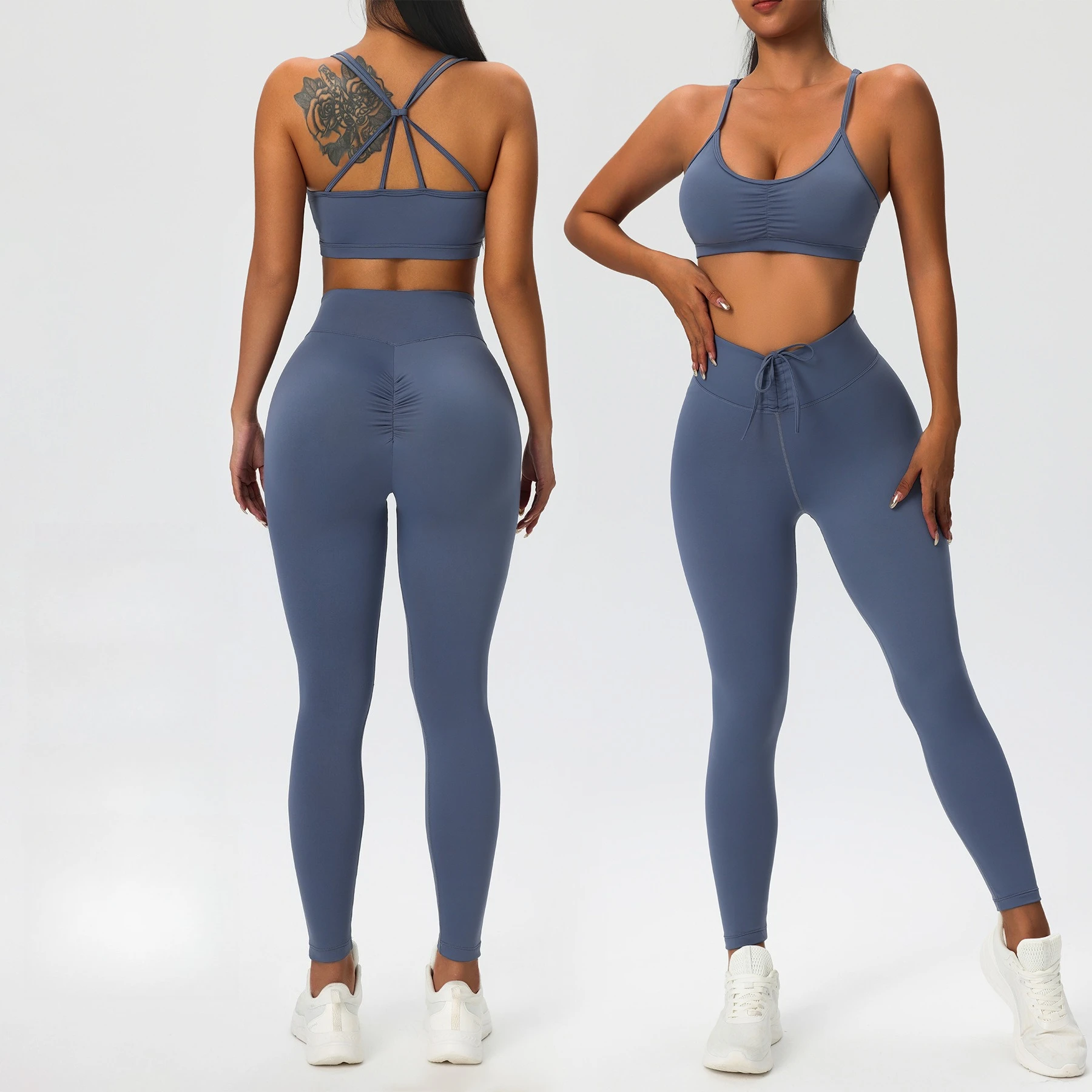 

Hearuisavy 2PCS Women’s Gym Set, Quick-Dry Tube Top Sports Bra & High Waist Leggings, Yoga Suit Clothes, Running Sportswear
