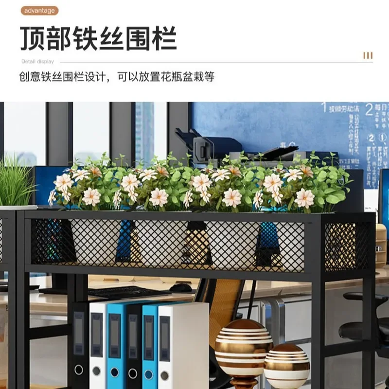 Industrial Style Office Flower Slot Cabinet Screen Partition Table Side Low File Cabinet Restaurant Wrought Iron Book Locker
