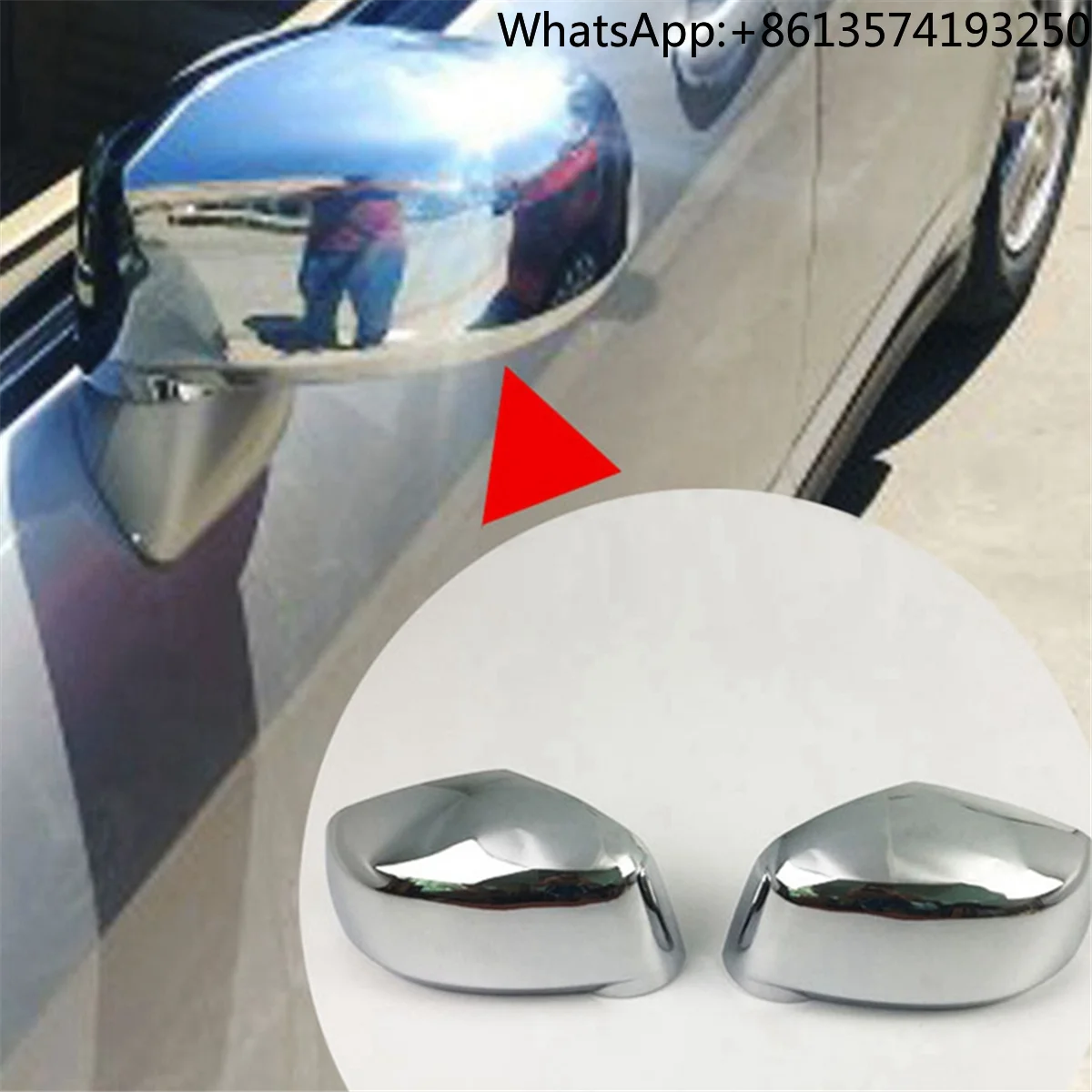 

1Pair Car Chrome Rearview Mirror Cover Shell for Nissan TIIDA 05-10_N29R