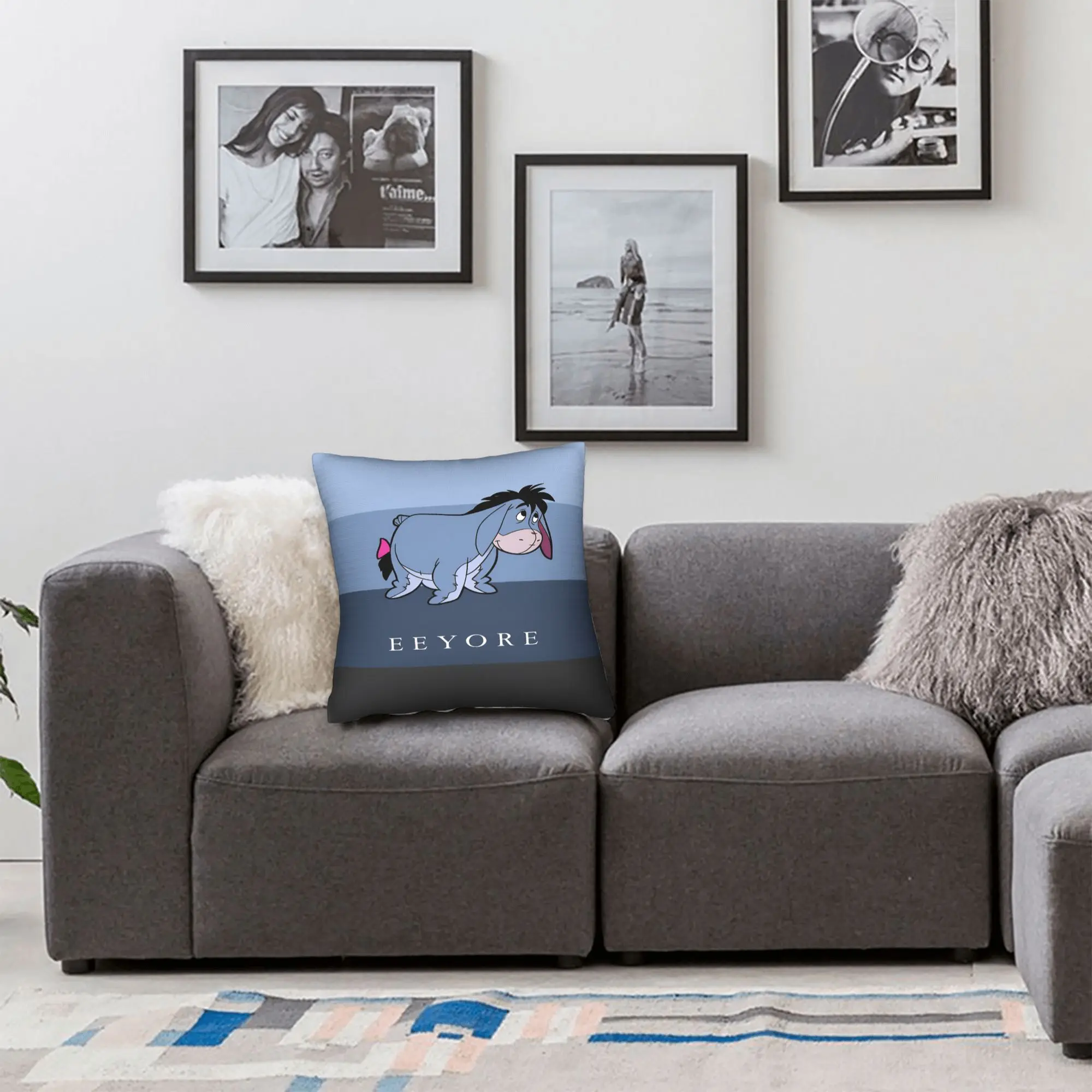 Winnie The Pooh Pillowcases Eeyore Cute Funny Pillow Case For Sofa Couch Bed Living Room Square Pillow Cover view 6