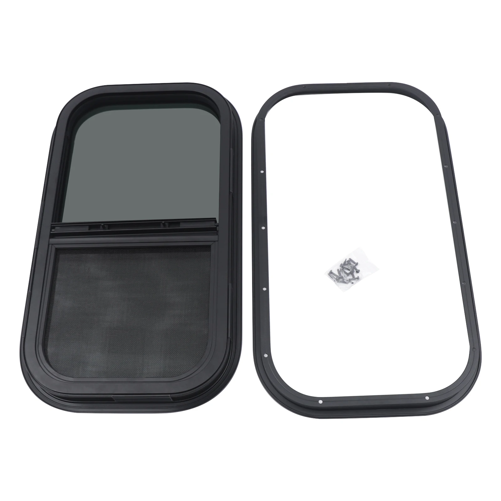 12 "x22"RV Vertical Sliding Window  With Installation Decorative Ring and Screws  for RVs Trailers