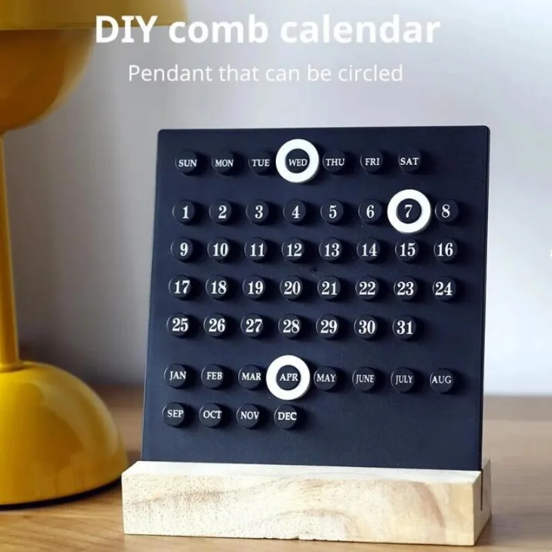 

Acrylic Wooden Base DIY Calendar - Handmade Desktop Decorative Digital Small Ornament For Office Home