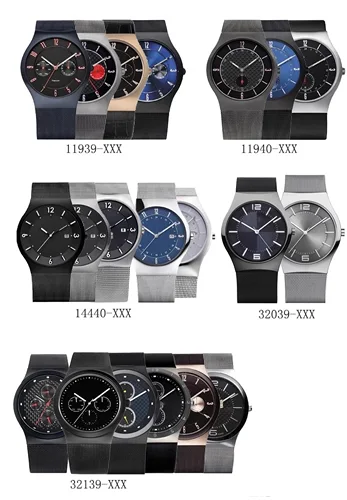 Imagen 2 del producto NZZXTO Correa de reloj de repuesto para correa de reloj Berings con tornillo Correa delgada Espaciado de orificios de 24 mm 15