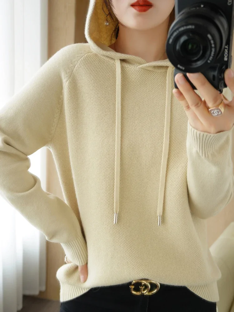 

Hoodies And Sweatshirts For Women Merino Wool Long Sleeve Sweaters Ladies Clothes New Arrivals Knitted Jumpers Female Outerwears