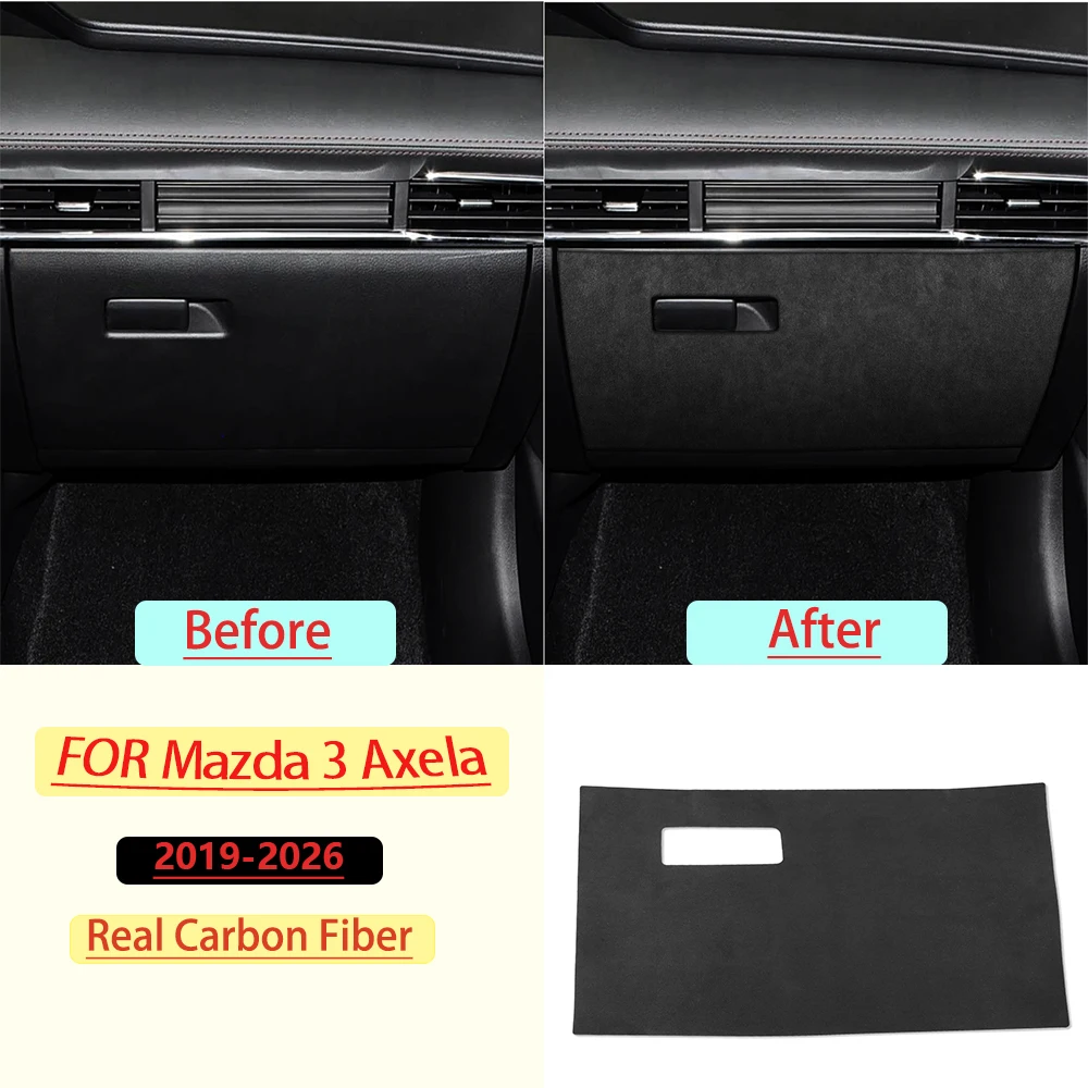 Real Soft Carbon Fiber For Mazda 3 Axela 2004-2009 Car Steering Wheel Button Trim Customizable Sticker Interior Accessories