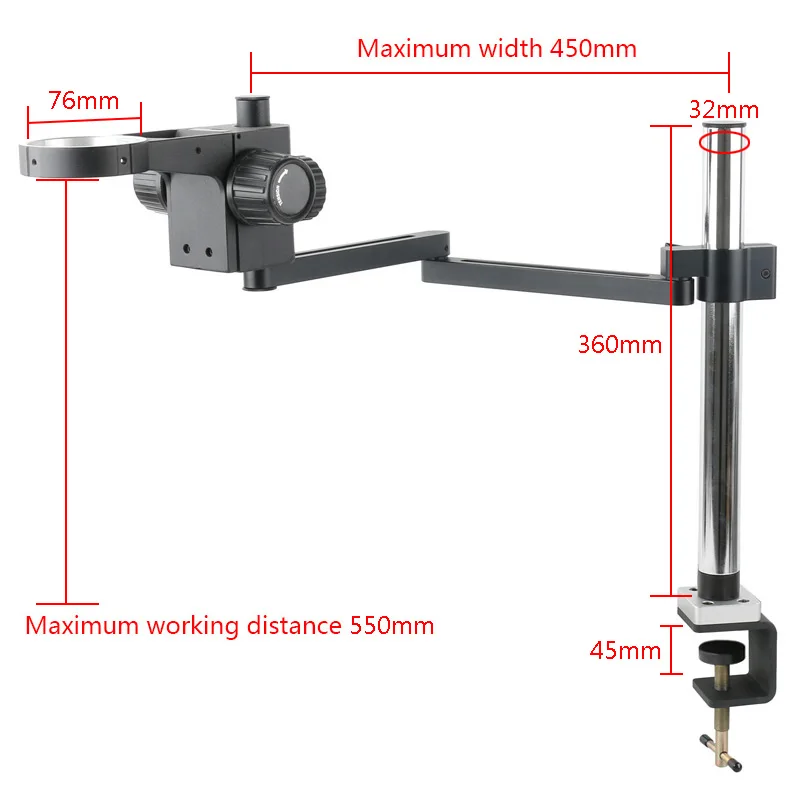 Adjustable Direction Rotate Arm Clamp Bracket Universal 50mm 76MM Monocular Microscope Lens Stereo Trinocular Microscope Stand