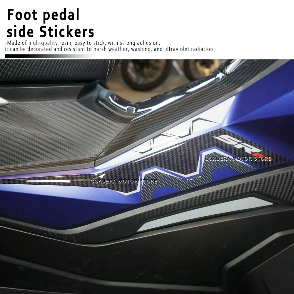 For Aprilia SR GT 125 2022 Motorcycle Accessories 3D Resin Stickers Foot Pedal Side Stickers