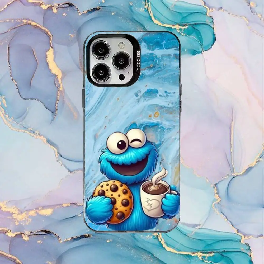 Funny C-Cookie-M-Monster  Phone Case For iPhone17,16,15,14,13,12,11 Plus,Pro Max Black Candy Matte Shockproof Cover