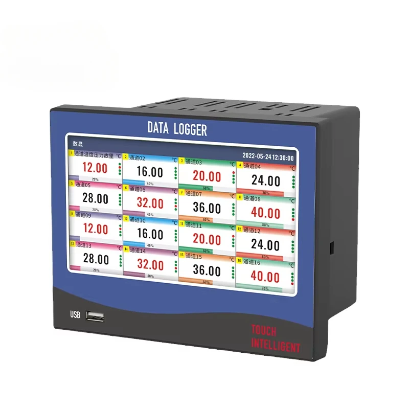 

1,8,16,32 Channels Industrial Data Recorder Smart colorful Touch Screen Data Logger for Pressure Voltage Current