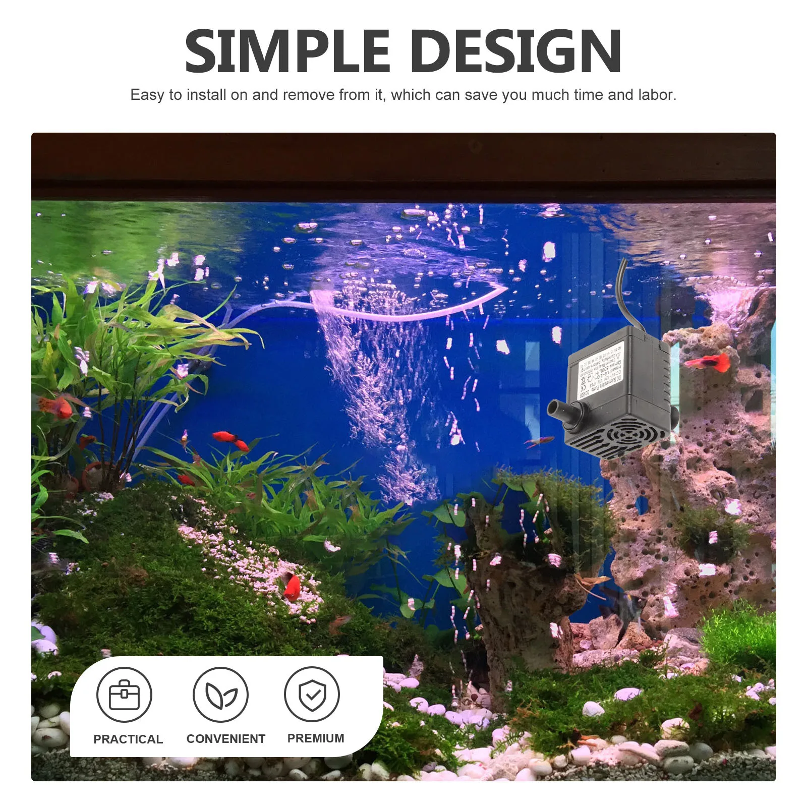 

Solar Submersible Pump DC808 5W 24V Water Pump for Aquarium Fountain Shower Car Cooling System Household Decor