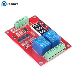 FRM02 Multi-Function Time Delay Relay Module 2 Channel Digital Timer Control Switch Cycle Delay Self-Lock Timing Relay 5V 12V