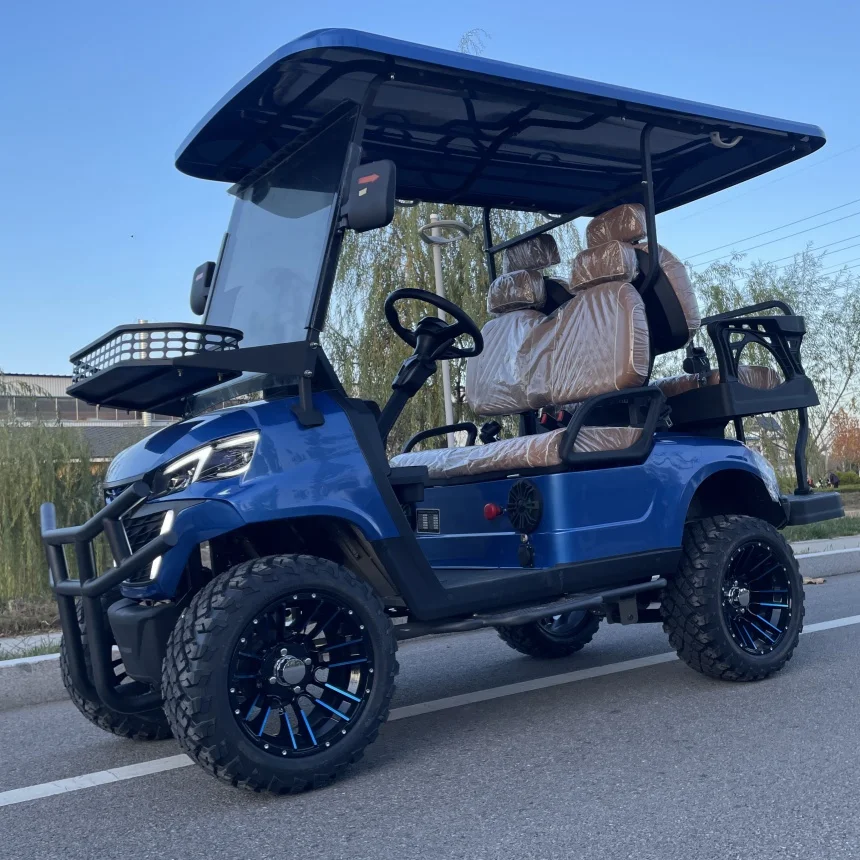 Global Hot Selling 4+2 Seat Golf Cart Beach Off-Road Electric Golf Cart With 14-Inch Off-Road Tires Bluetooth Speakers Golf Cart