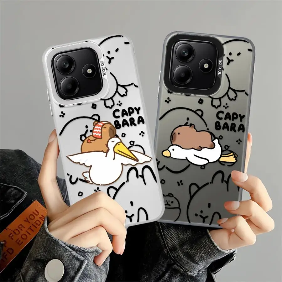 Cartoon Couple Goose Case for Xiaomi Redmi Note 10Lite 12s 13 12 11 14 Pro Plus 11s 9s 10s Back Phone Cover 