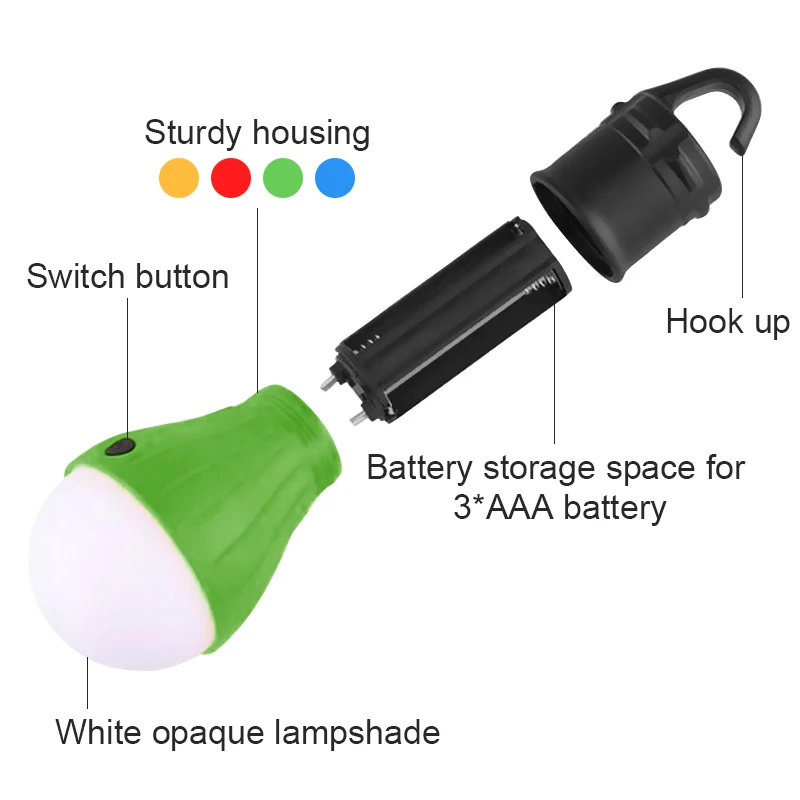 مصباح معلق محمول للتخييم في الهواء الطلق، لمبة LED صغيرة، مصباح عمل ليلي خارجي مناسب للسفر والتنزه وصيد الأسماك